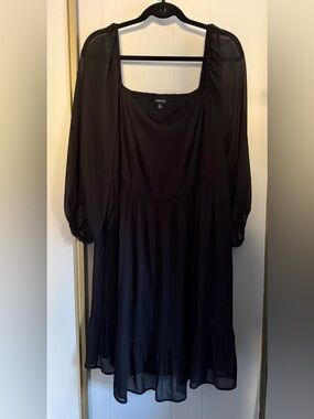 NWOT Torrid Chiffon Tiered Mini Dress Black size 2